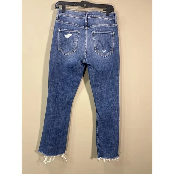 MOTHER Jeans The Insider Crop Step Fray Sz 28 Raw Hem (29x25) Wicked Wildflowers - Picture 3 of 12